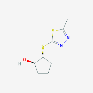 molecular formula C8H12N2OS2 B1474454 (1R,2R)-2-[(5-methyl-1,3,4-thiadiazol-2-yl)sulfanyl]cyclopentan-1-ol CAS No. 1932582-30-3