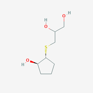 molecular formula C8H16O3S B1474459 3-{[(1R,2R)-2-hydroxycyclopentyl]sulfanyl}propane-1,2-diol CAS No. 1933446-29-7