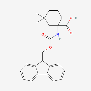 molecular formula C24H27NO4 B1474465 1-({[(9H-fluoren-9-yl)methoxy]carbonyl}amino)-3,3-dimethylcyclohexane-1-carboxylic acid CAS No. 1697151-31-7
