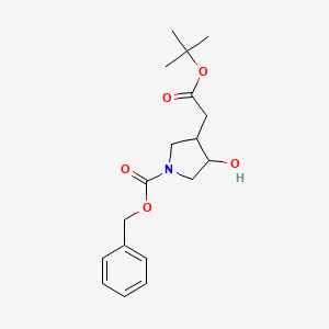 Benzyl 3-((tert-butoxycarbonyl)methyl)-4-hydroxypyrrolidine-1-carboxylate