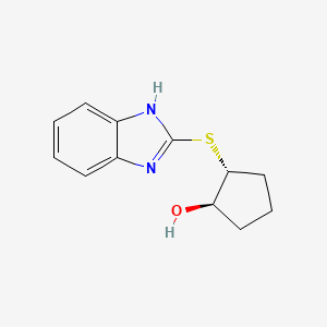molecular formula C12H14N2OS B1474468 (1R,2R)-2-(1H-1,3-benzodiazol-2-ylsulfanyl)cyclopentan-1-ol CAS No. 2015230-49-4