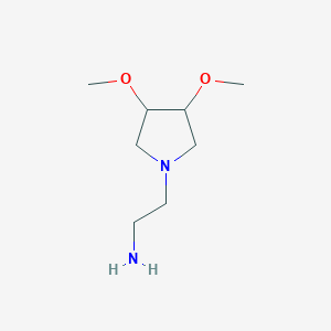 molecular formula C8H18N2O2 B1474493 2-(3,4-Dimethoxypyrrolidin-1-yl)ethan-1-amine CAS No. 1696339-66-8