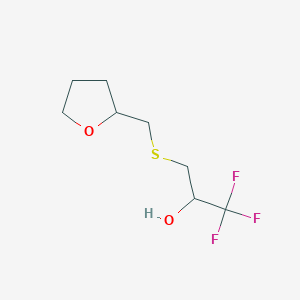 molecular formula C8H13F3O2S B1474504 1,1,1-Trifluoro-3-{[(oxolan-2-yl)methyl]sulfanyl}propan-2-ol CAS No. 1690541-76-4