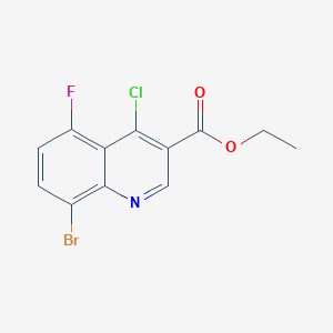 molecular formula C12H8BrClFNO2 B1474519 Ethyl 8-bromo-4-chloro-5-fluoroquinoline-3-carboxylate CAS No. 1260650-59-6