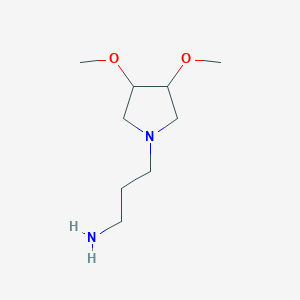 molecular formula C9H20N2O2 B1474523 3-(3,4-Dimethoxypyrrolidin-1-yl)propan-1-amine CAS No. 1702814-81-0