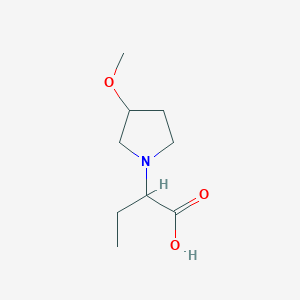 molecular formula C9H17NO3 B1474531 2-(3-Methoxypyrrolidin-1-yl)butanoic acid CAS No. 1694164-53-8
