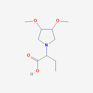 molecular formula C10H19NO4 B1474532 2-(3,4-Dimethoxypyrrolidin-1-yl)butanoic acid CAS No. 1697586-75-6