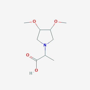molecular formula C9H17NO4 B1474535 2-(3,4-Dimethoxypyrrolidin-1-yl)propanoic acid CAS No. 1694065-34-3