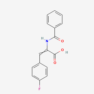 molecular formula C16H12FNO3 B14745366 2-Propenoic acid, 2-(benzoylamino)-3-(4-fluorophenyl)- CAS No. 587-76-8