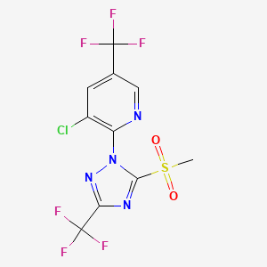 3-chloro-2-(5-(methylsulfonyl)-3-(trifluoromethyl)-1H-1,2,4-triazol-1-yl)-5-(trifluoromethyl)pyridine