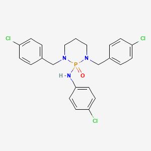 N-(4-chlorophenyl)-1,3-bis[(4-chlorophenyl)methyl]-2-oxo-1,3,2lambda5-diazaphosphinan-2-amine