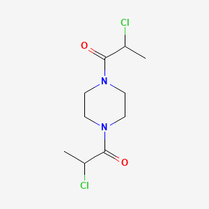 molecular formula C10H16Cl2N2O2 B14745550 N,N-Bis(2-chloropropionyl)piperazine CAS No. 6328-56-9