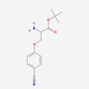 molecular formula C14H18N2O3 B14745553 tert-butyl 2-amino-3-(4-cyanophenoxy)propanoate 