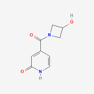 molecular formula C9H10N2O3 B1474557 4-(3-hydroxyazetidine-1-carbonyl)pyridin-2(1H)-one CAS No. 1694473-98-7