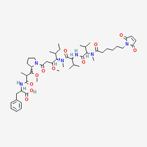 (2S)-2-[(2R)-2-[(R)-[(2S)-1-[(3R,4S,5S)-4-[(2S)-2-[(2S)-2-[6-(2,5-dioxo-2,5-dihydro-1H-pyrrol-1-yl)-N-methylhexanamido]-3-methylbutanamido]-N,3-dimethylbutanamido]-3-methoxy-5-methylheptanoyl]pyrrolidin-2-yl](methoxy)methyl]propanamido]-3-phenylpropanoic