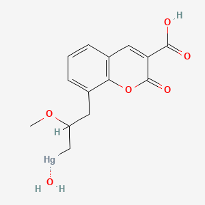 (3-(3-(Hydroxymercuri)-2-methoxypropyl)salicylidene)malonic acid delta-lactone