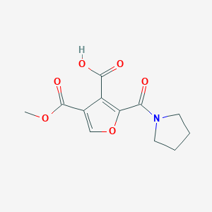 4-(Methoxycarbonyl)-2-(pyrrolidin-1-ylcarbonyl)furan-3-carboxylic acid