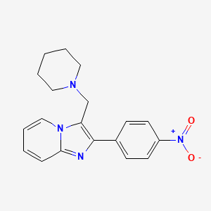 Imidazo(1,2-a)pyridine, 2-(p-nitrophenyl)-3-(piperidinomethyl)-