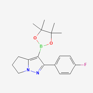 molecular formula C18H22BFN2O2 B14745796 2-(4-fluorophenyl)-3-(4,4,5,5-tetramethyl-1,3,2-dioxaborolan-2-yl)-5,6-dihydro-4H-pyrrolo[1,2-b]pyrazole 