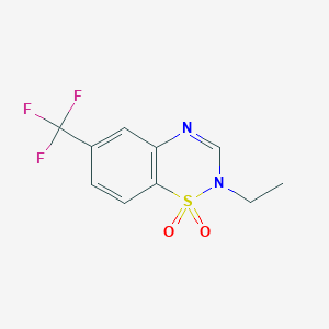 2-Ethyl-6-(trifluoromethyl)-1lambda~6~,2,4-benzothiadiazine-1,1(2H)-dione