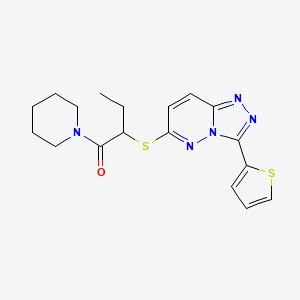 1-Piperidin-1-yl-2-[(3-thiophen-2-yl-[1,2,4]triazolo[4,3-b]pyridazin-6-yl)sulfanyl]butan-1-one