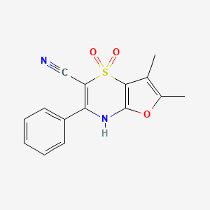 6,7-Dimethyl-3-phenyl-4H-furo[3,2-b][1,4]thiazine-2-carbonitrile 1,1-dioxide