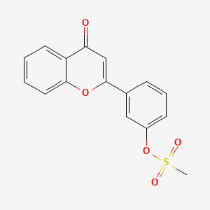 molecular formula C16H12O5S B14745910 3-(4-oxo-4H-chromen-2-yl)phenyl methanesulfonate CAS No. 849-64-9