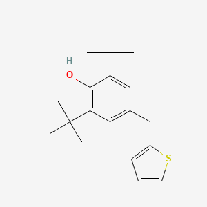 molecular formula C19H26OS B14745925 2,6-Ditert-butyl-4-(thiophen-2-ylmethyl)phenol CAS No. 5429-76-5