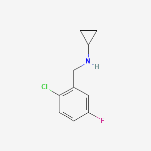 molecular formula C10H11ClFN B1474598 N-[(2-Chloro-5-fluorophenyl)methyl]cyclopropanamine CAS No. 1598757-04-0