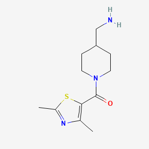 molecular formula C12H19N3OS B1474602 (4-(Aminomethyl)piperidin-1-yl)(2,4-dimethylthiazol-5-yl)methanone CAS No. 1593291-63-4