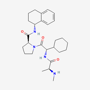 (2S)-1-[(2S)-2-cyclohexyl-2-[(2S)-2-(methylamino)propanamido]acetyl]-N-[(1R)-1,2,3,4-tetrahydronaphthalen-1-yl]pyrrolidine-2-carboxamide