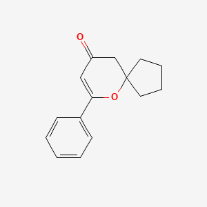 molecular formula C15H16O2 B14746163 6-Oxaspiro[4.5]dec-7-en-9-one, 7-phenyl- CAS No. 5198-74-3