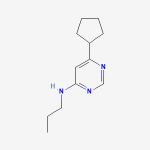 molecular formula C12H19N3 B1474618 6-cyclopentyl-N-propylpyrimidin-4-amine CAS No. 1566720-01-1