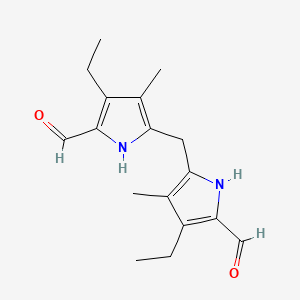 molecular formula C17H22N2O2 B14746222 1H-Pyrrole-2-carboxaldehyde, 5,5'-methylenebis[3-ethyl-4-methyl- CAS No. 4758-81-0