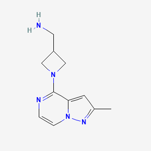 molecular formula C11H15N5 B1474623 (1-(2-Methylpyrazolo[1,5-a]pyrazin-4-yl)azetidin-3-yl)methanamine CAS No. 1566460-02-3
