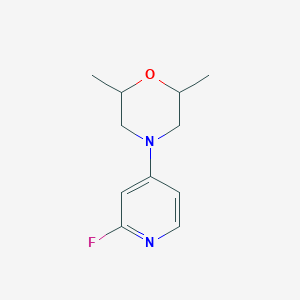 molecular formula C11H15FN2O B1474625 4-(2-Fluoropyridin-4-yl)-2,6-dimethylmorpholine CAS No. 1565488-05-2