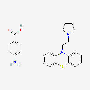 molecular formula C25H27N3O2S B14746286 4-Aminobenzoic acid;10-(2-pyrrolidin-1-ylethyl)phenothiazine CAS No. 5401-22-9