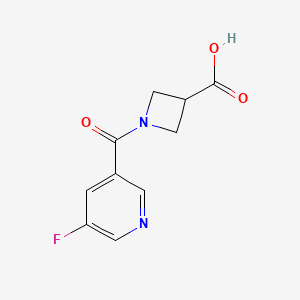 molecular formula C10H9FN2O3 B1474631 1-(5-Fluoronicotinoyl)azetidine-3-carboxylic acid CAS No. 1566974-69-3