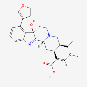 molecular formula C26H30N2O5 B14746312 methyl (E)-2-[(2S,3S,7aS,12bS)-3-ethyl-8-(furan-3-yl)-7a-hydroxy-2,3,4,6,7,12b-hexahydro-1H-indolo[2,3-a]quinolizin-2-yl]-3-methoxyprop-2-enoate 