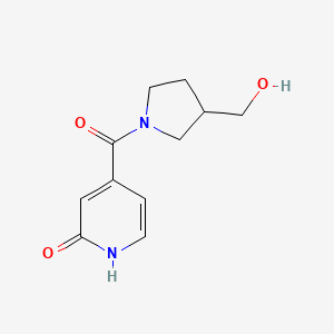 molecular formula C11H14N2O3 B1474636 4-(3-(hydroxymethyl)pyrrolidine-1-carbonyl)pyridin-2(1H)-one CAS No. 1697526-09-2