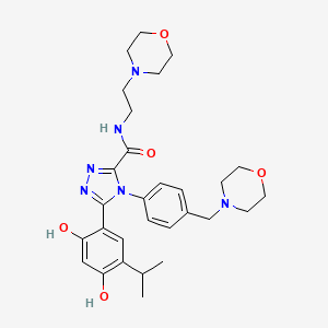 5-(2,4-dihydroxy-5-propan-2-ylphenyl)-N-(2-morpholin-4-ylethyl)-4-[4-(morpholin-4-ylmethyl)phenyl]-1,2,4-triazole-3-carboxamide