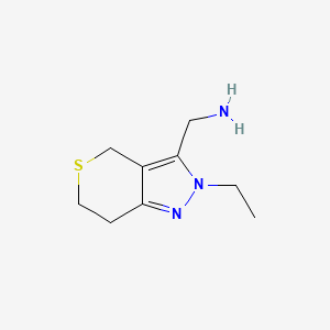 molecular formula C9H15N3S B1474642 (2-Ethyl-2,4,6,7-tetrahydrothiopyrano[4,3-c]pyrazol-3-yl)methanamine CAS No. 1781543-40-5