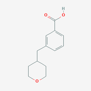 molecular formula C13H16O3 B1474645 3-(Tetrahydropyran-4-ylmethyl)-benzoic acid CAS No. 1780623-11-1