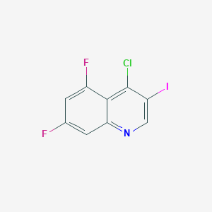 molecular formula C9H3ClF2IN B1474650 4-氯-5,7-二氟-3-碘喹啉 CAS No. 1431363-51-7