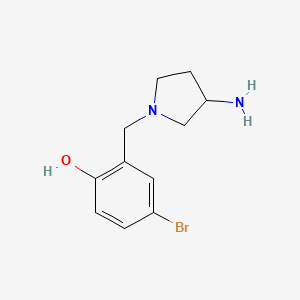 molecular formula C11H15BrN2O B1474657 2-((3-Aminopyrrolidin-1-yl)methyl)-4-bromophenol CAS No. 1691029-64-7