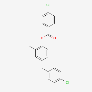 molecular formula C21H16Cl2O2 B14746577 4-(4-Chlorobenzyl)-2-methylphenyl 4-chlorobenzoate CAS No. 5415-13-4