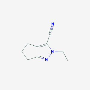 molecular formula C9H11N3 B1474662 2-Ethyl-2,4,5,6-tetrahydrocyclopenta[c]pyrazole-3-carbonitrile CAS No. 1784383-34-1