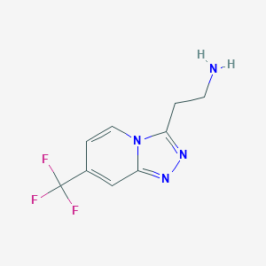 molecular formula C9H9F3N4 B1474664 2-(7-(三氟甲基)-[1,2,4]三唑并[4,3-a]吡啶-3-基)乙胺 CAS No. 1781213-21-5