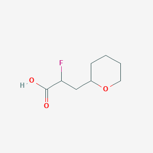 molecular formula C8H13FO3 B1474669 2-Fluoro-3-(oxan-2-yl)propanoic acid CAS No. 1783695-24-8