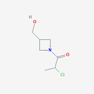 molecular formula C7H12ClNO2 B1474679 1-(3-(Hydroxymethyl)azetidin-1-yl)-2-chlorpropan-1-on CAS No. 1695023-74-5